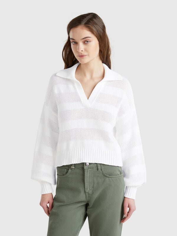 Maglioncino a polo 100% cotone Donna