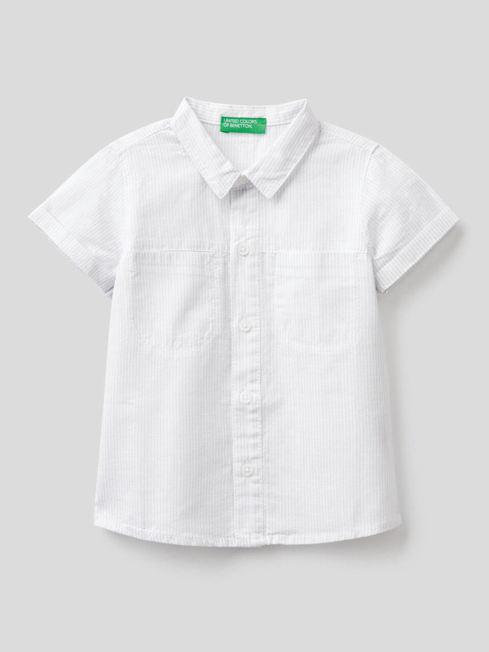 Camicia a righe sottili con manica corta image number 1