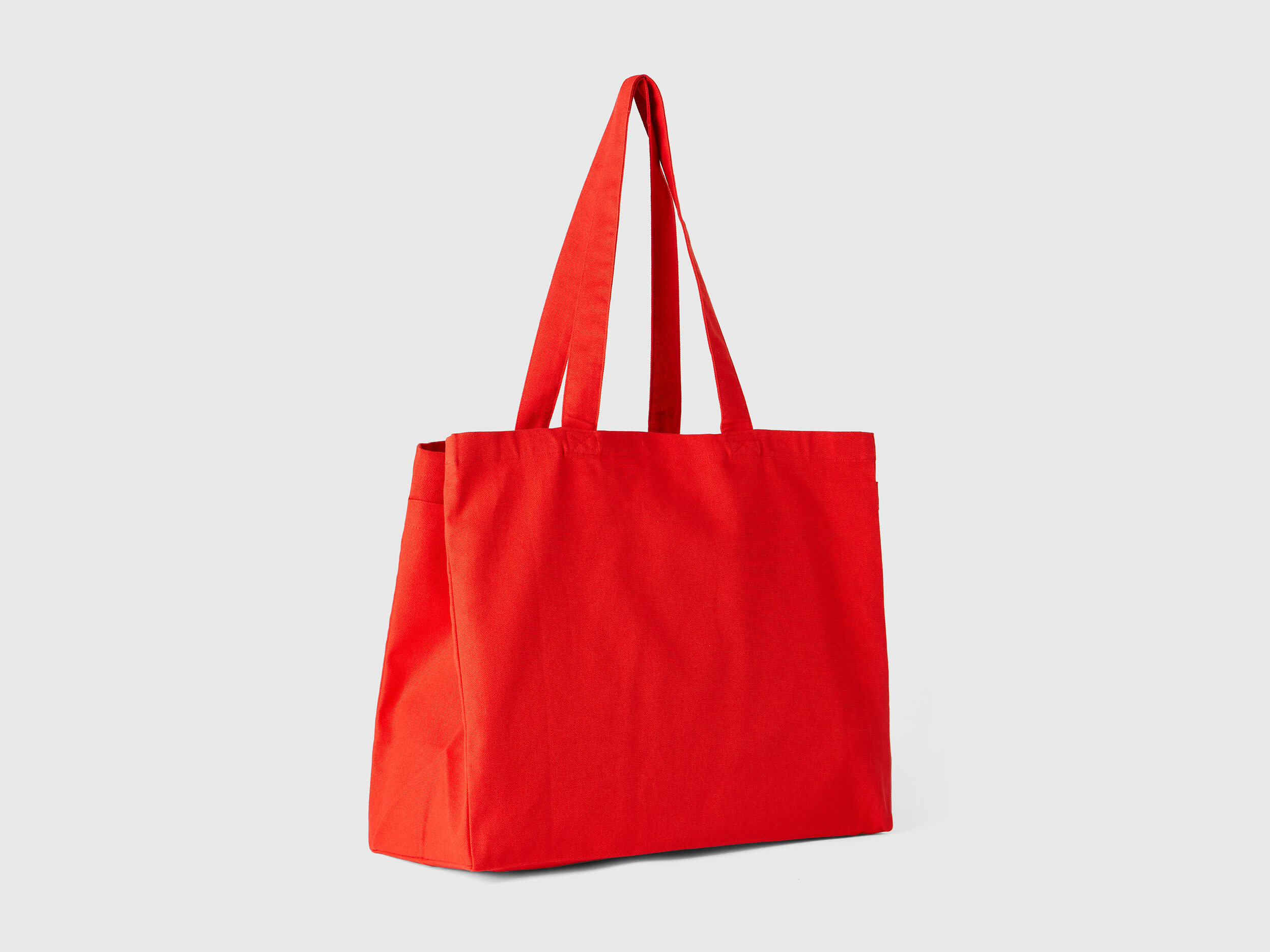 Tote bag rossa in puro cotone Rosso Benetton
