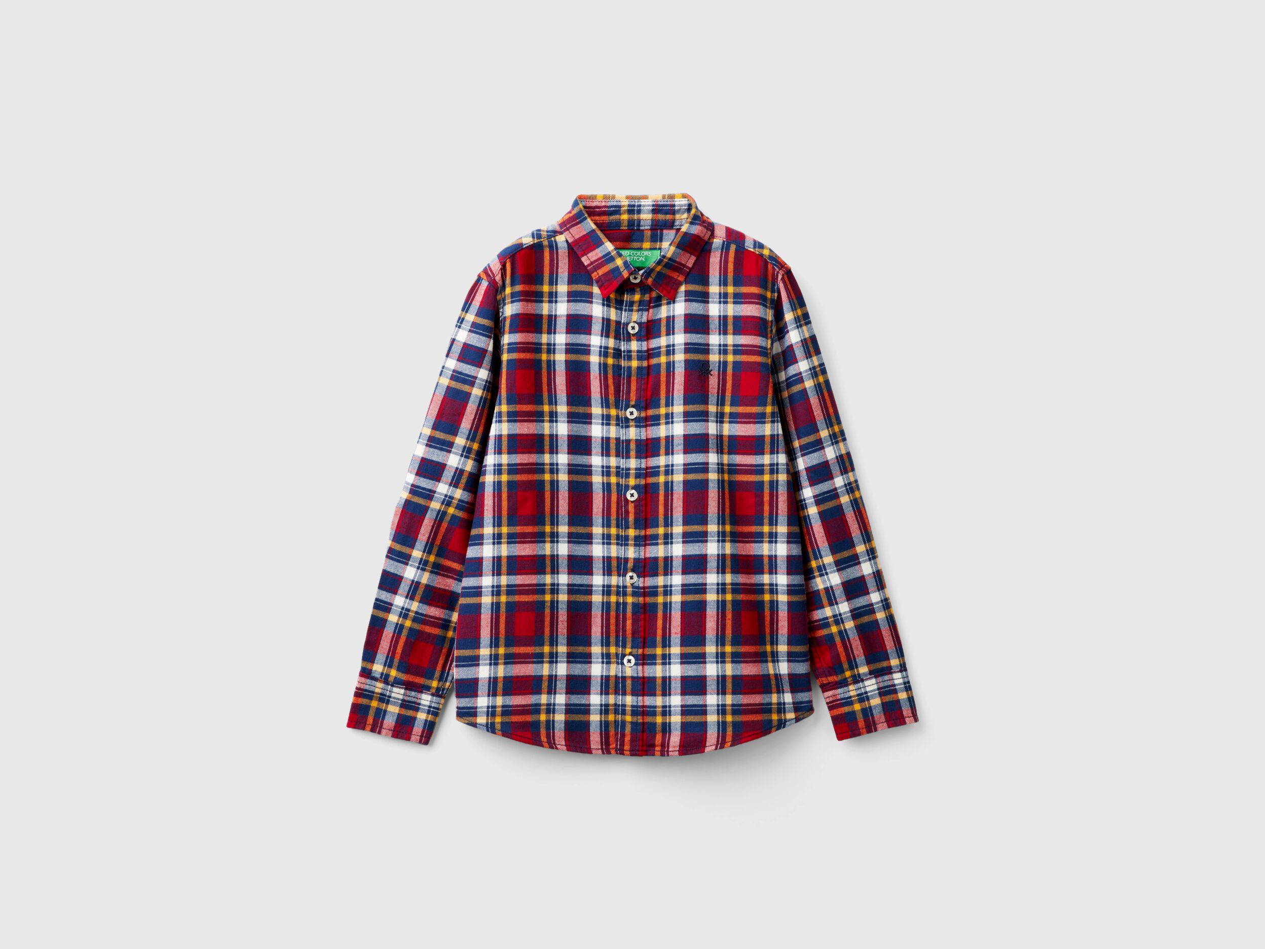 Camicia scozzese 100 cotone Multi color Benetton