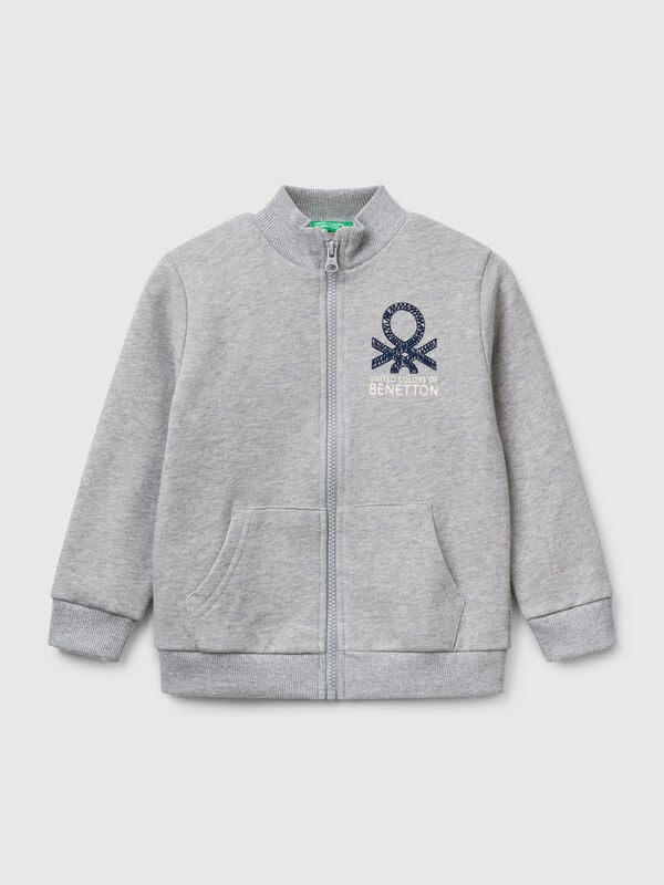 Felpa in cotone con zip Bambino