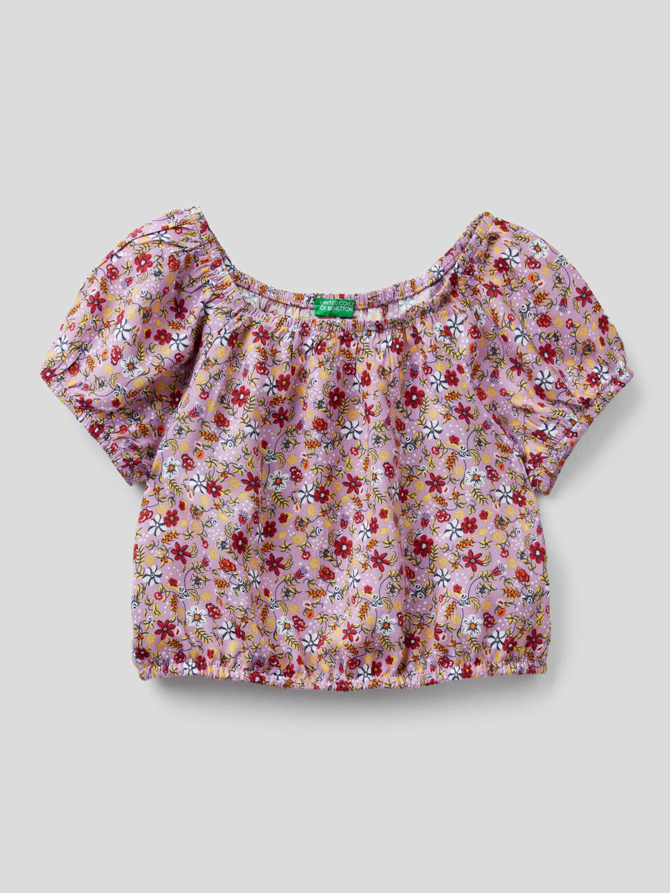 Top cropped con stampa floreale image number 1