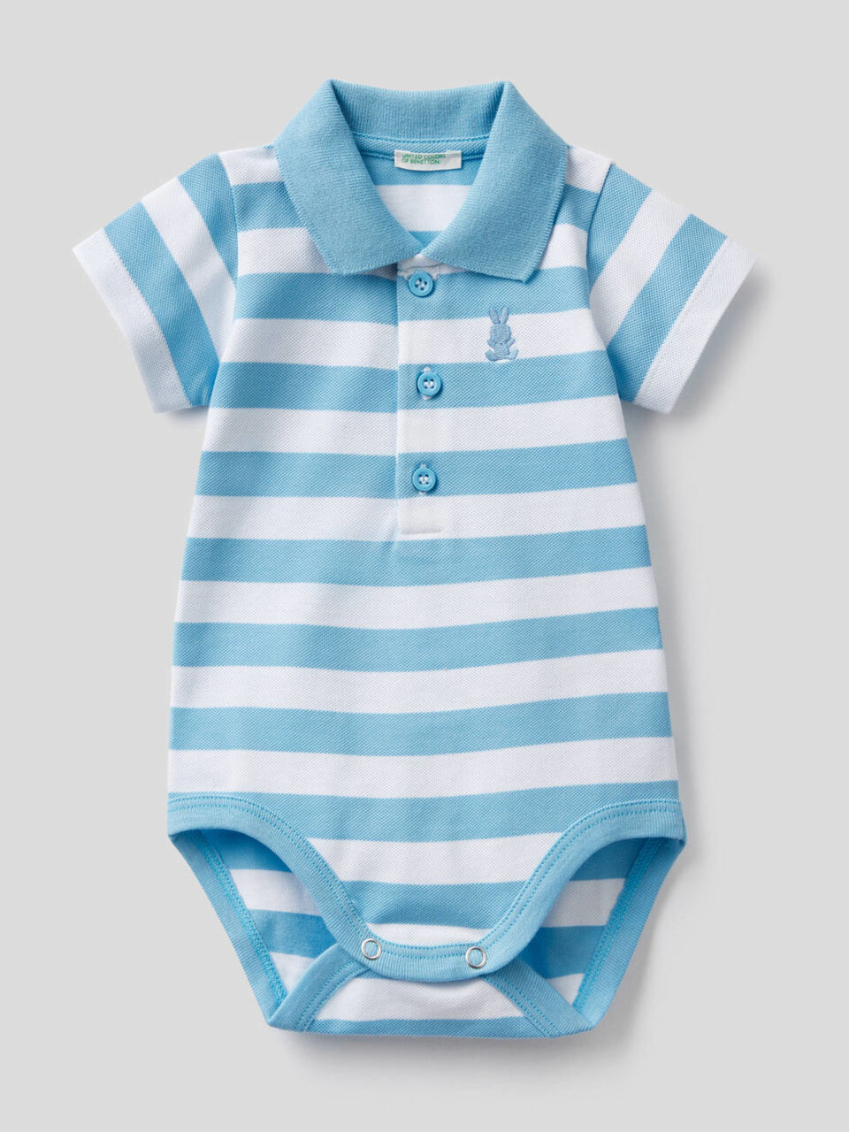 Body a polo in cotone elasticizzato image number 1