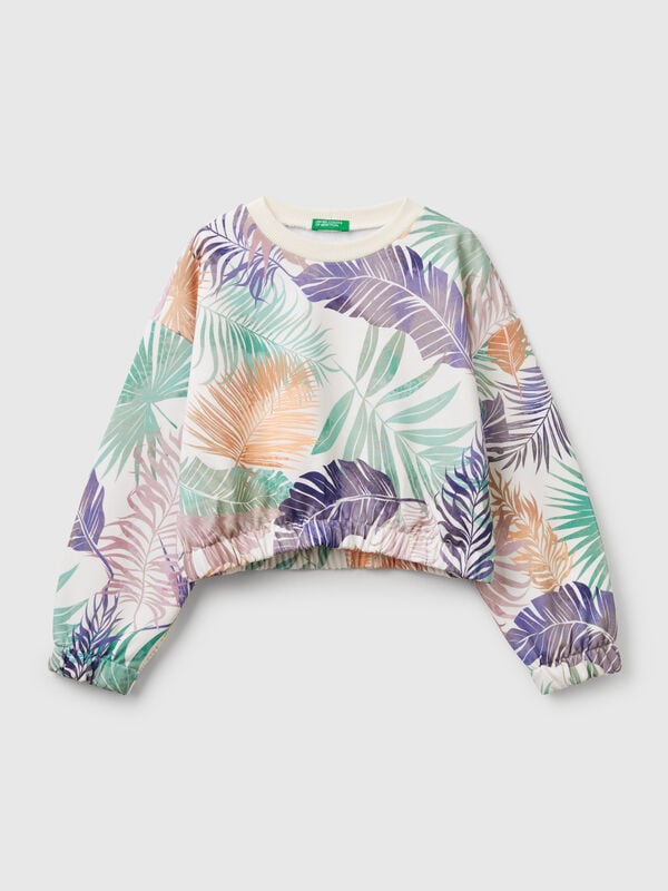 Felpa con stampa tropicale Bambina