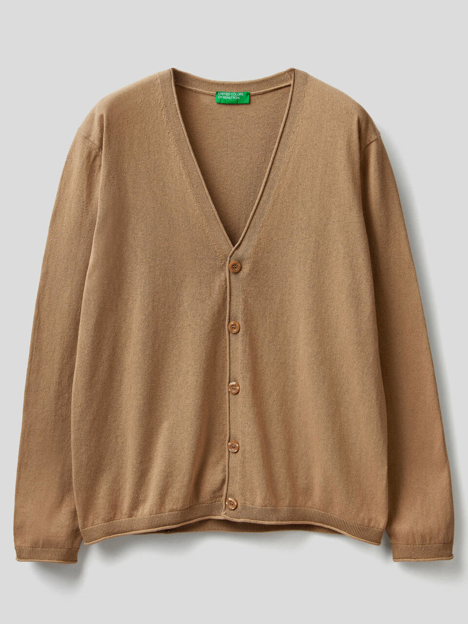 Cardigan in cotone con scollo a V image number 1