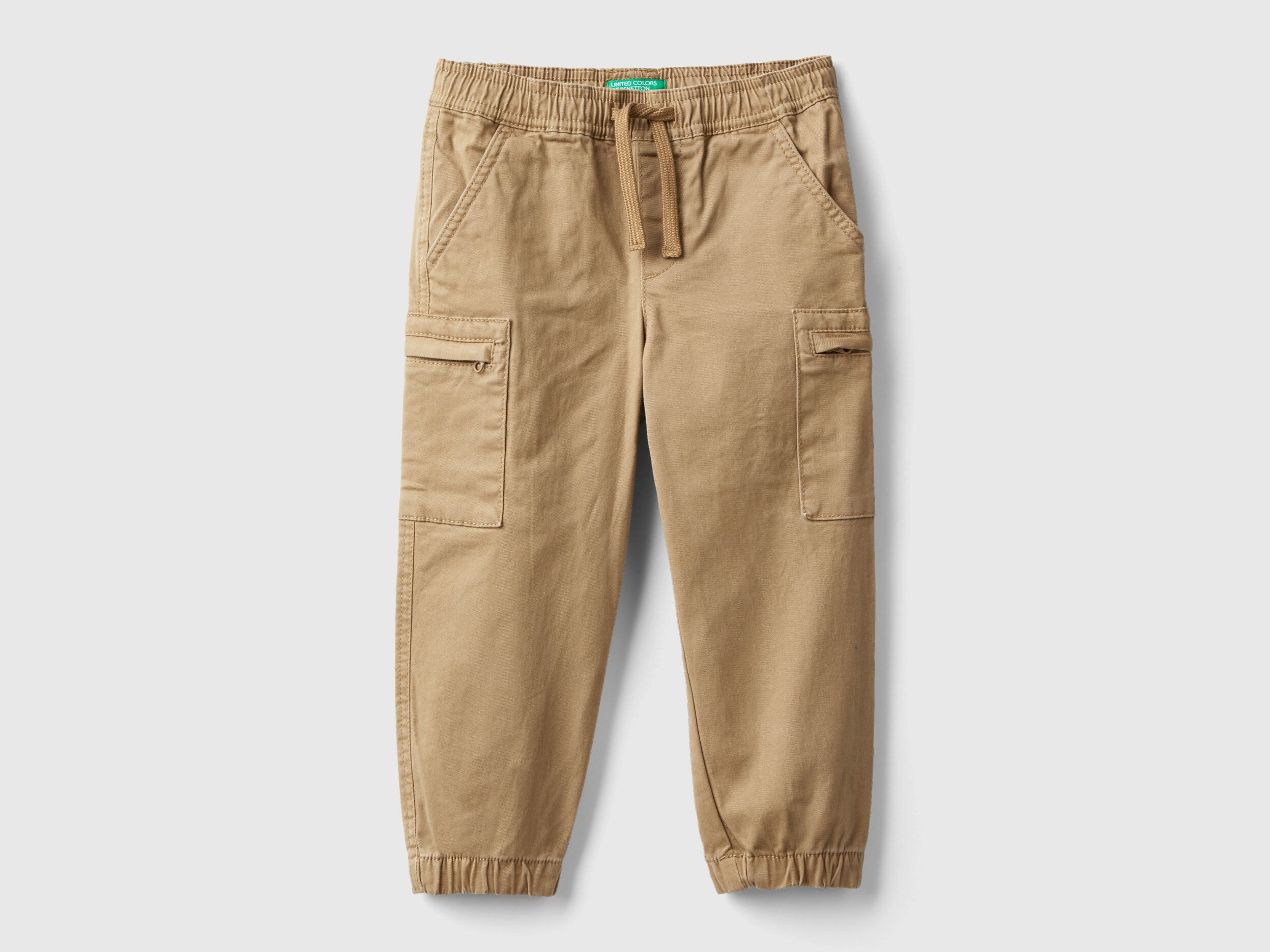 Pantaloni cargo con coulisse Cammello Bambino Benetton