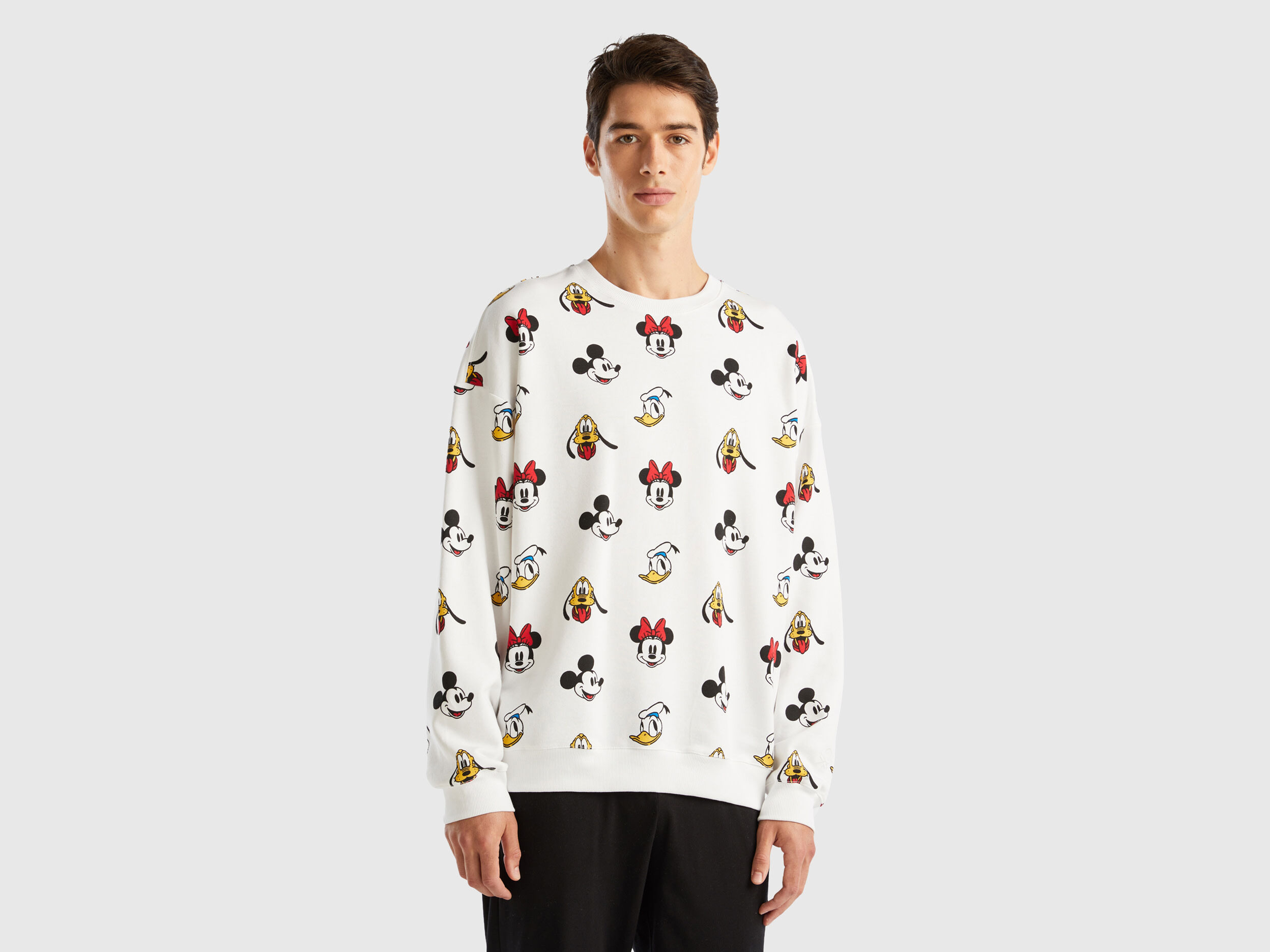 Felpa bianca Mickey Mouse Bianco Unisex Benetton