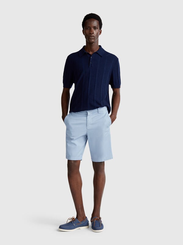 Bermuda chino in cotone stretch Uomo