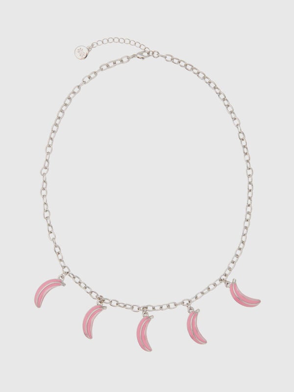 Collana argento con banane rosa Donna