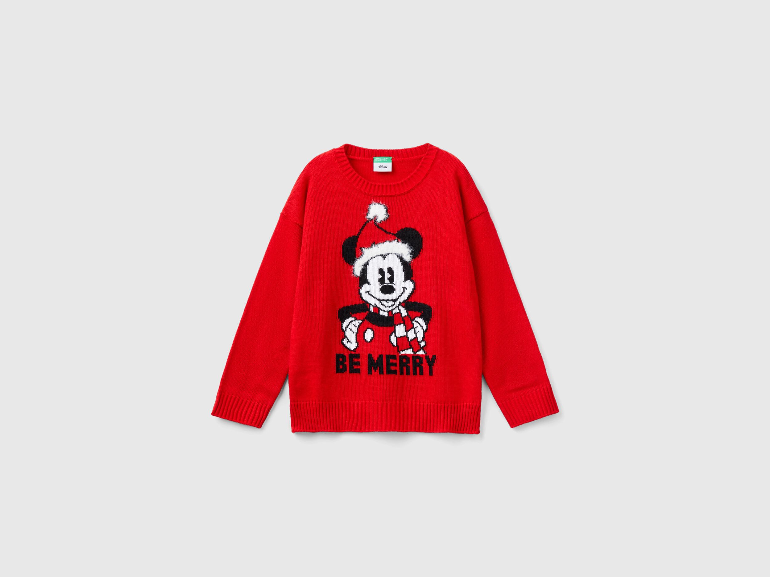 Maglia Mickey Mouse natalizia Rosso Bambino Benetton