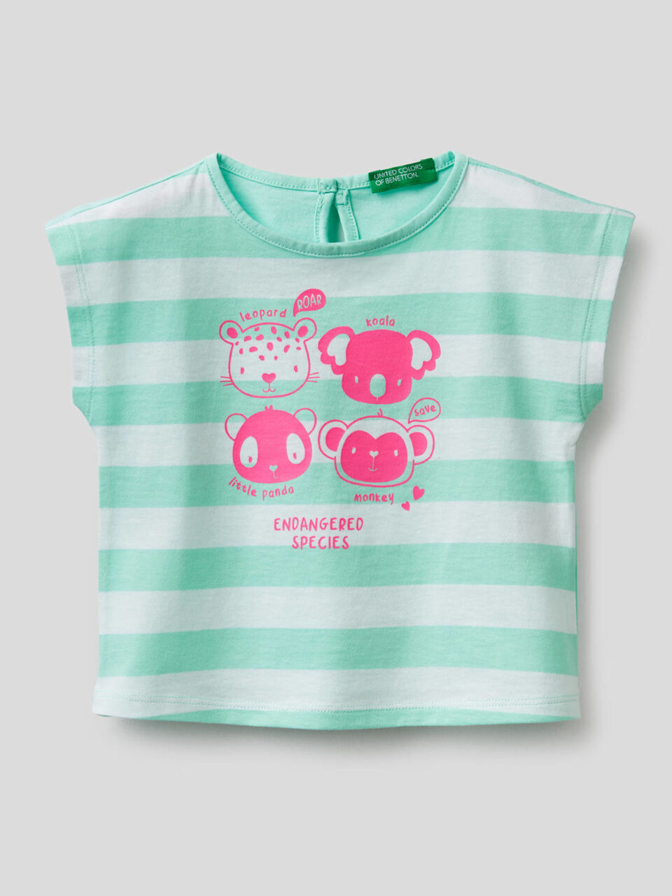 T-shirt a righe con stampa image number 1