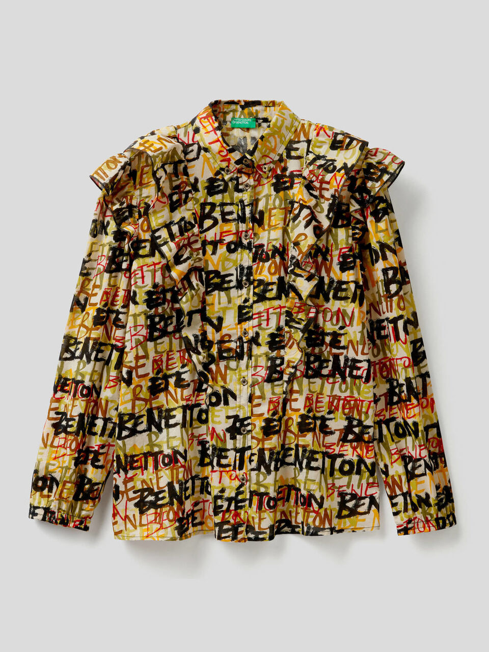 Camicia stampata con volant image number 1