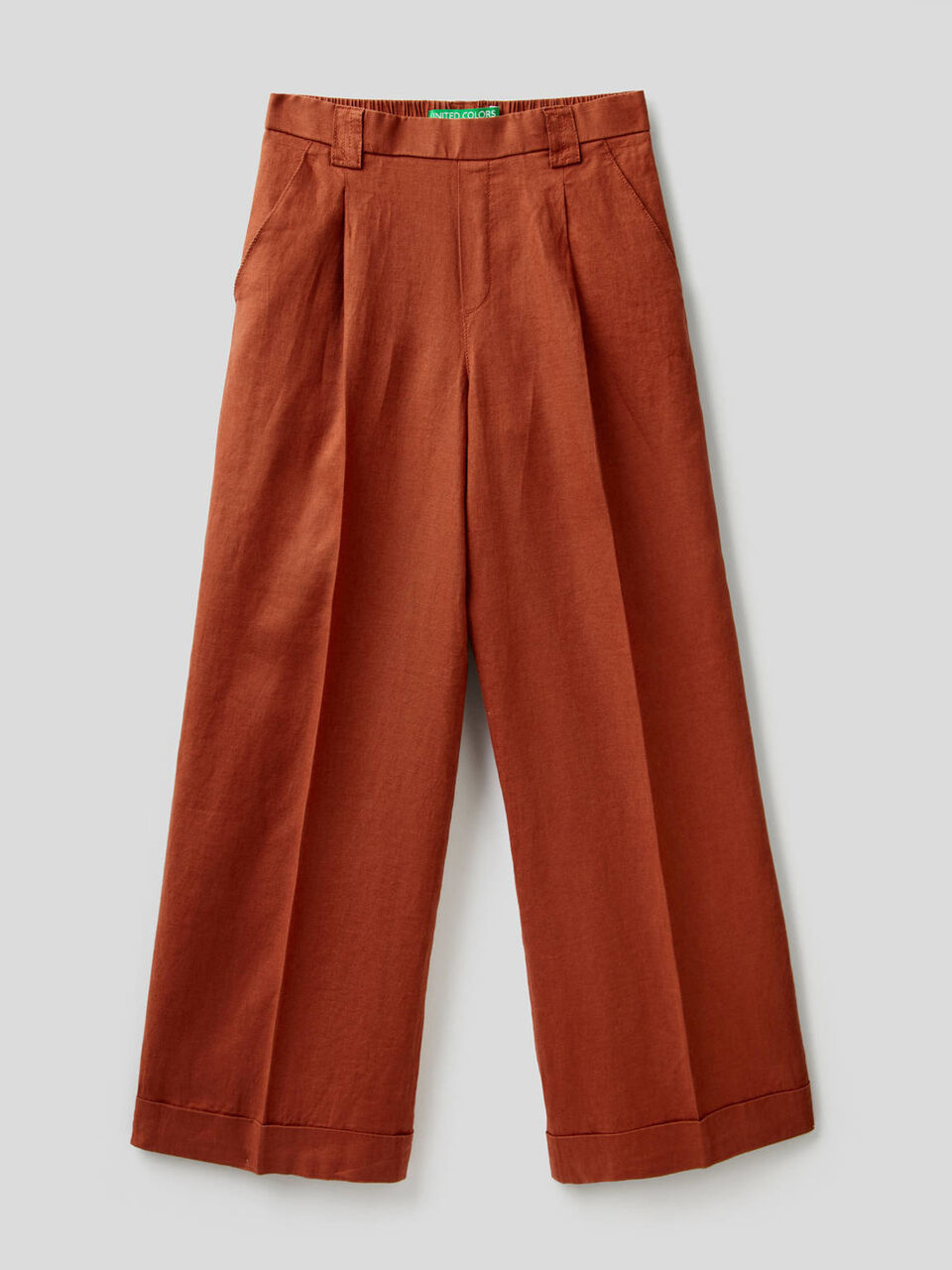 Pantaloni a gamba ampia in 100% lino image number 1