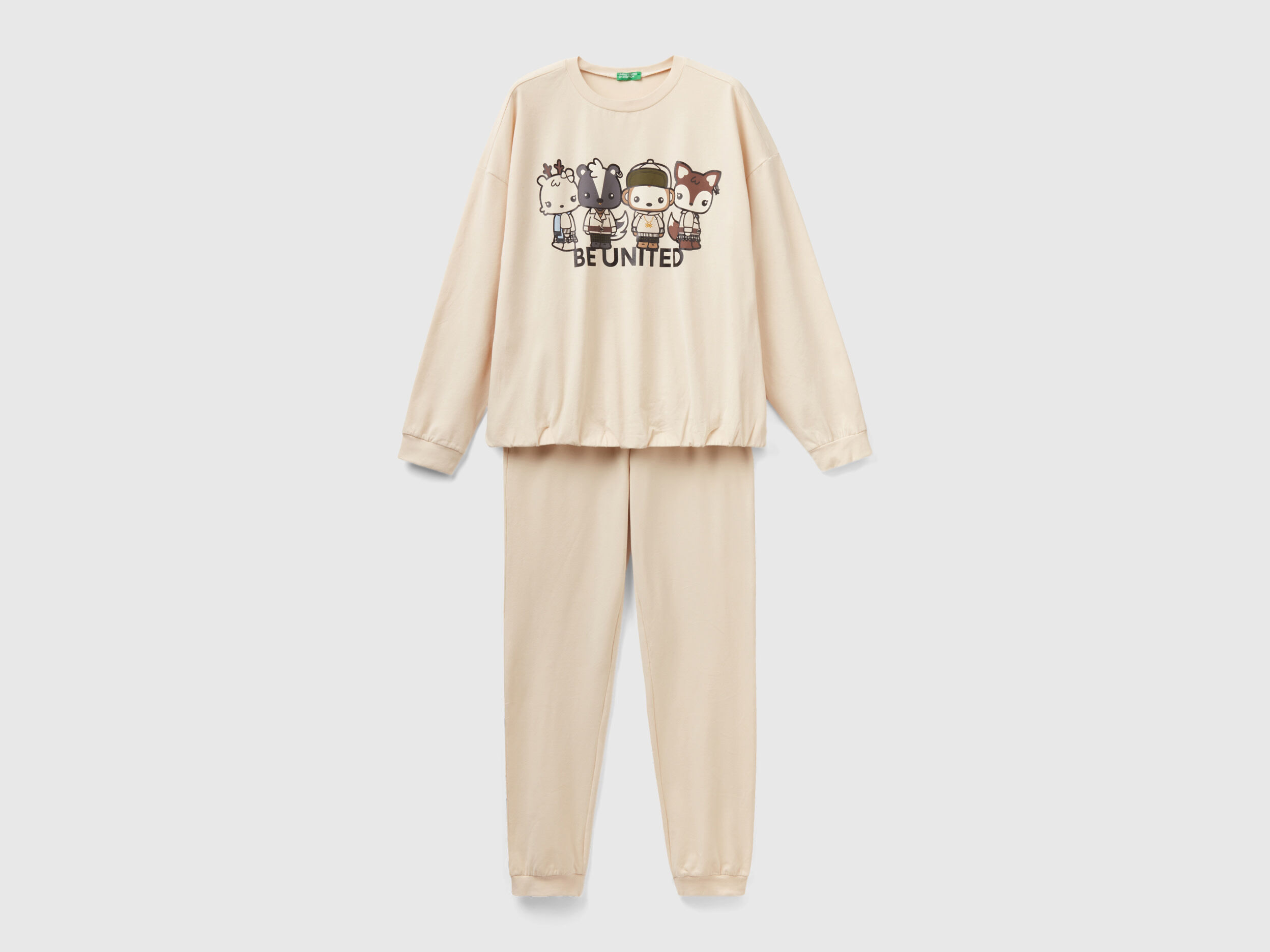 Pigiama mascotte con maglia cropped Beige Donna Benetton
