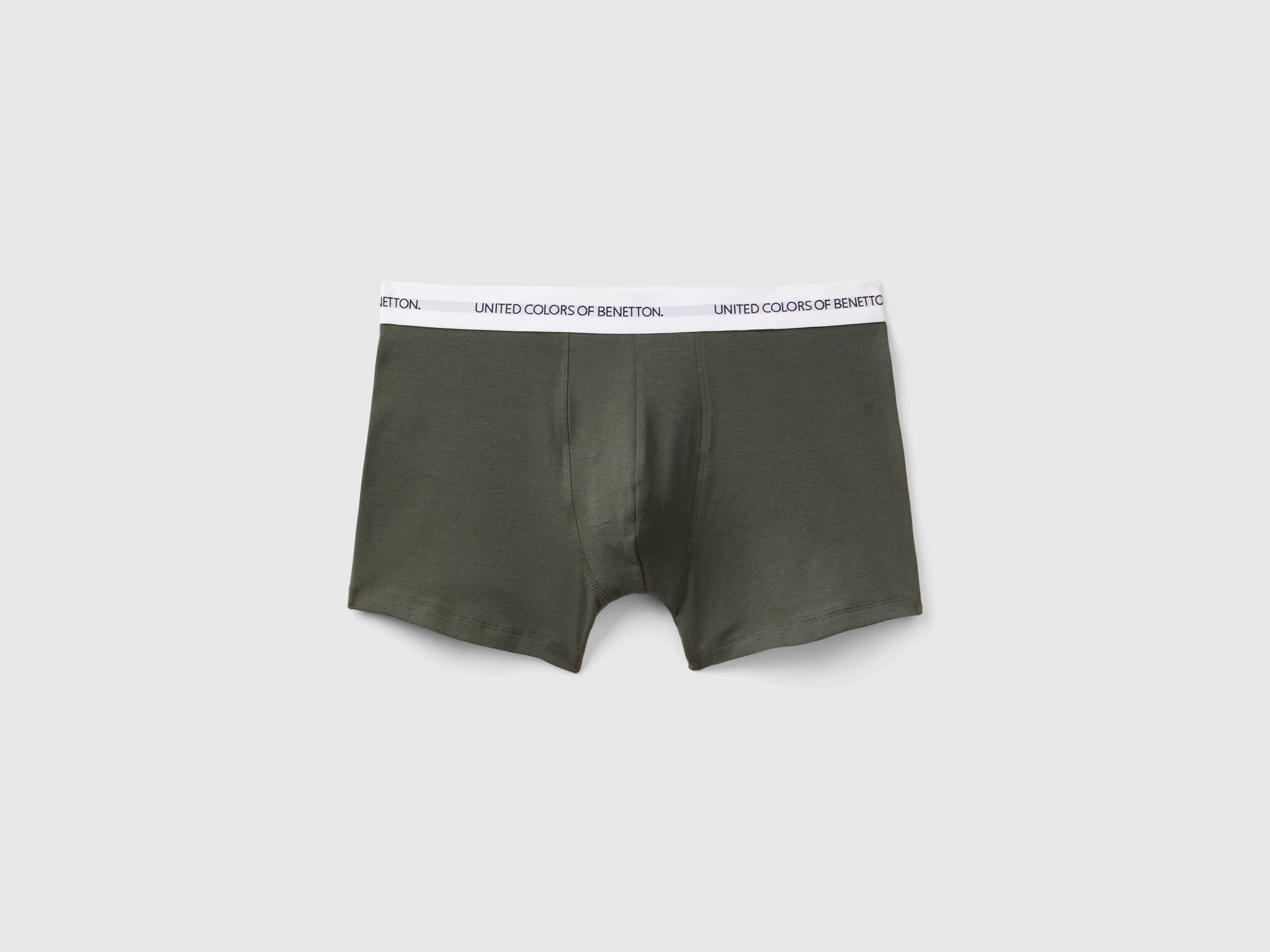 Boxer in cotone bio stretch Verde Militare Benetton