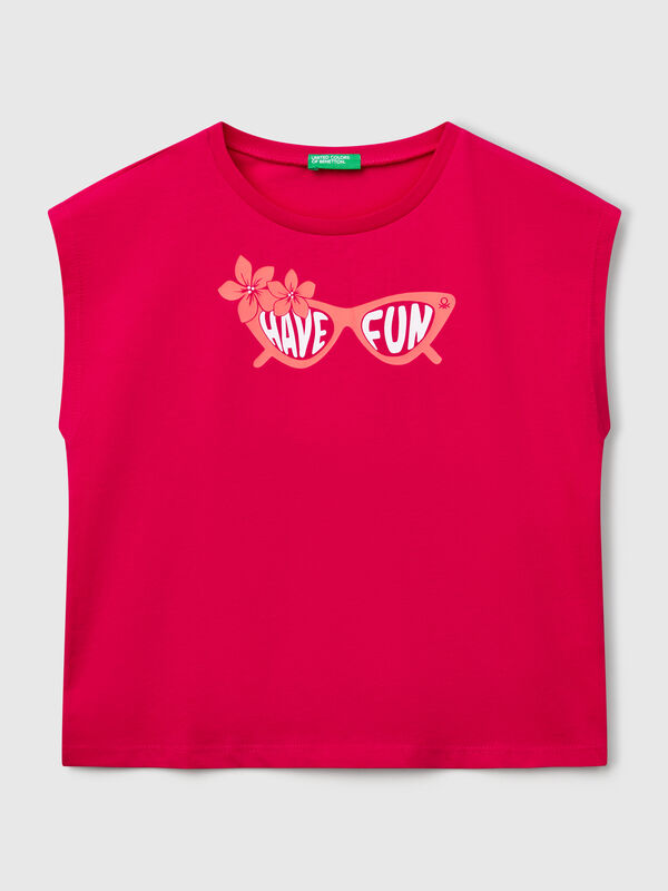 T-shirt con stampa fluo Bambina