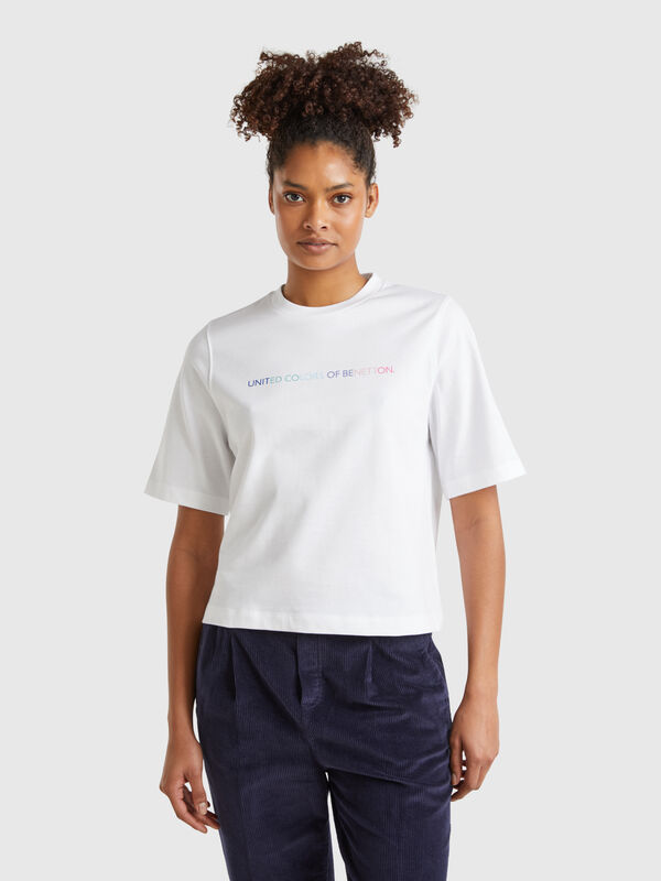 T-shirt con stampa logo Donna