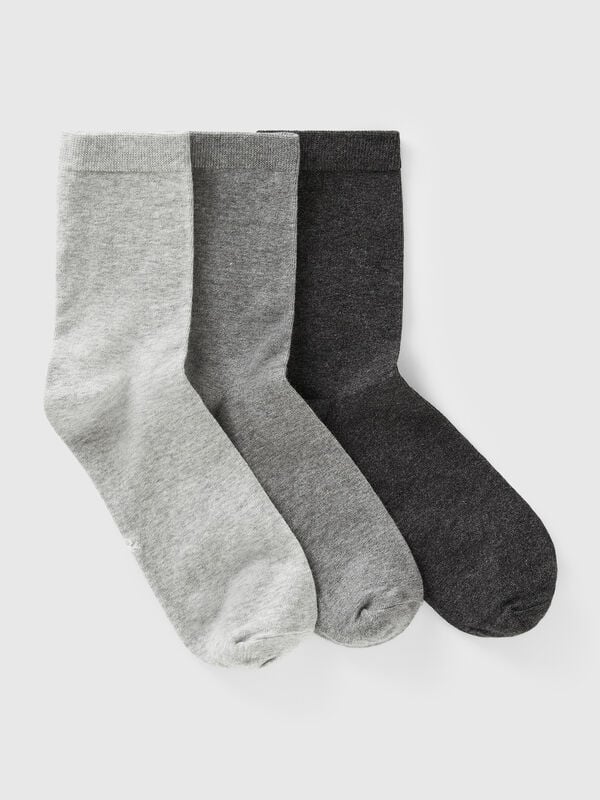 Tre paia di calzini lunghi in cotone stretch