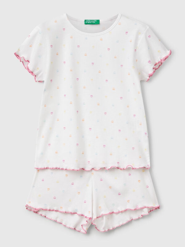 Pigiama con stampa loghi Bambina