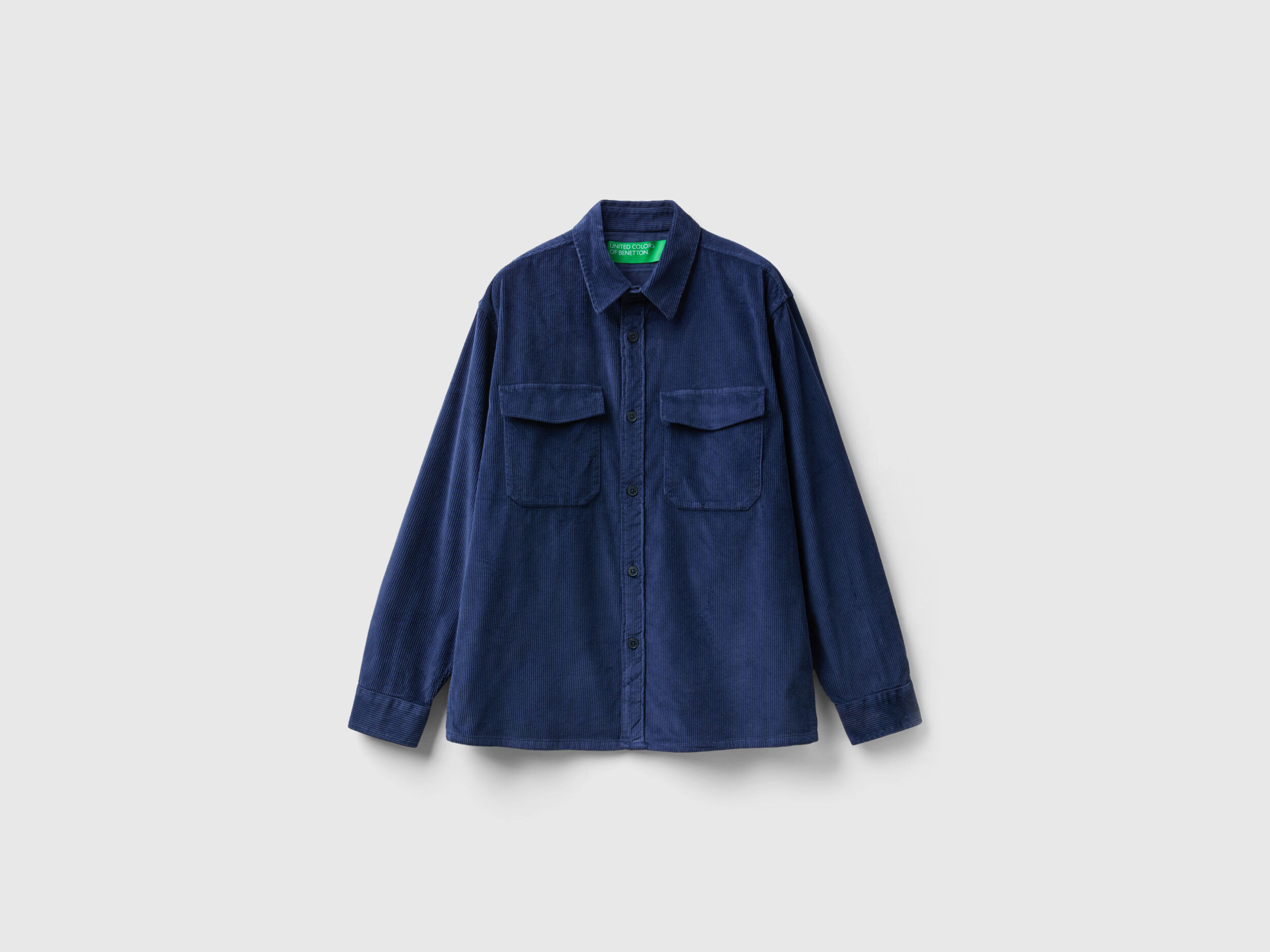 Camicia in velluto a costine Blu Scuro Uomo Benetton