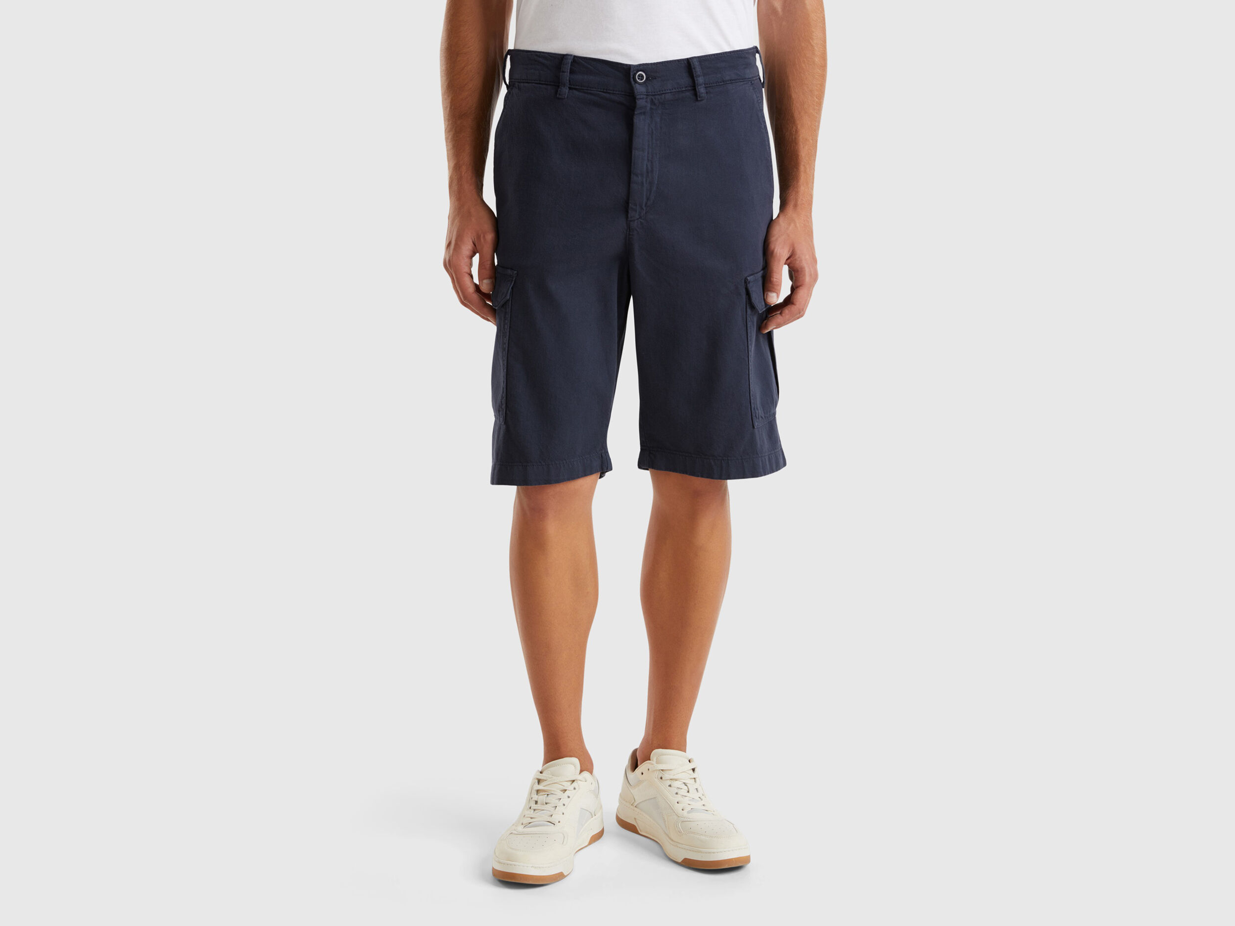 Shorts cargo in misto cotone Blu Scuro Benetton