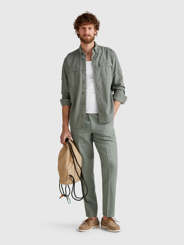 Chino in puro lino Uomo