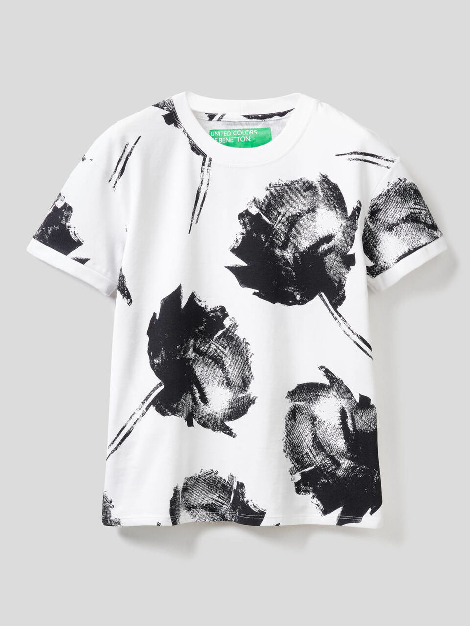 T-shirt stampata in cotone stretch image number 1