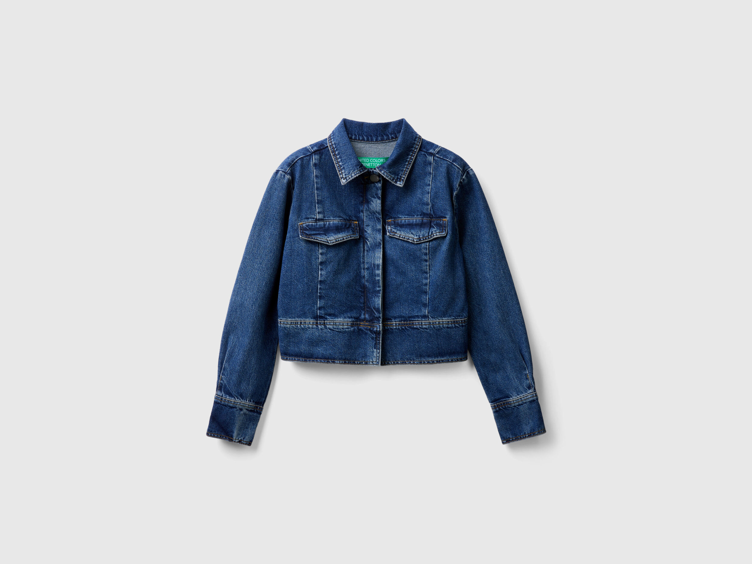 Giacca di jeans boxy fit Blu Scuro Donna Benetton