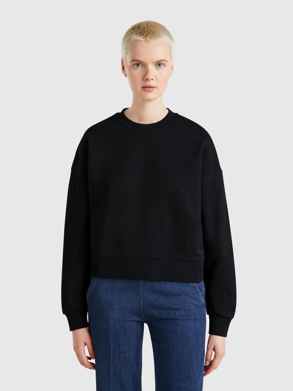 Felpa 100% cotone con stampa logo Donna