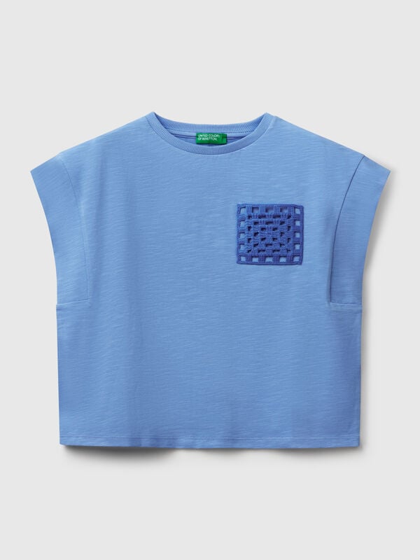 T-shirt con patch macramè Bambina