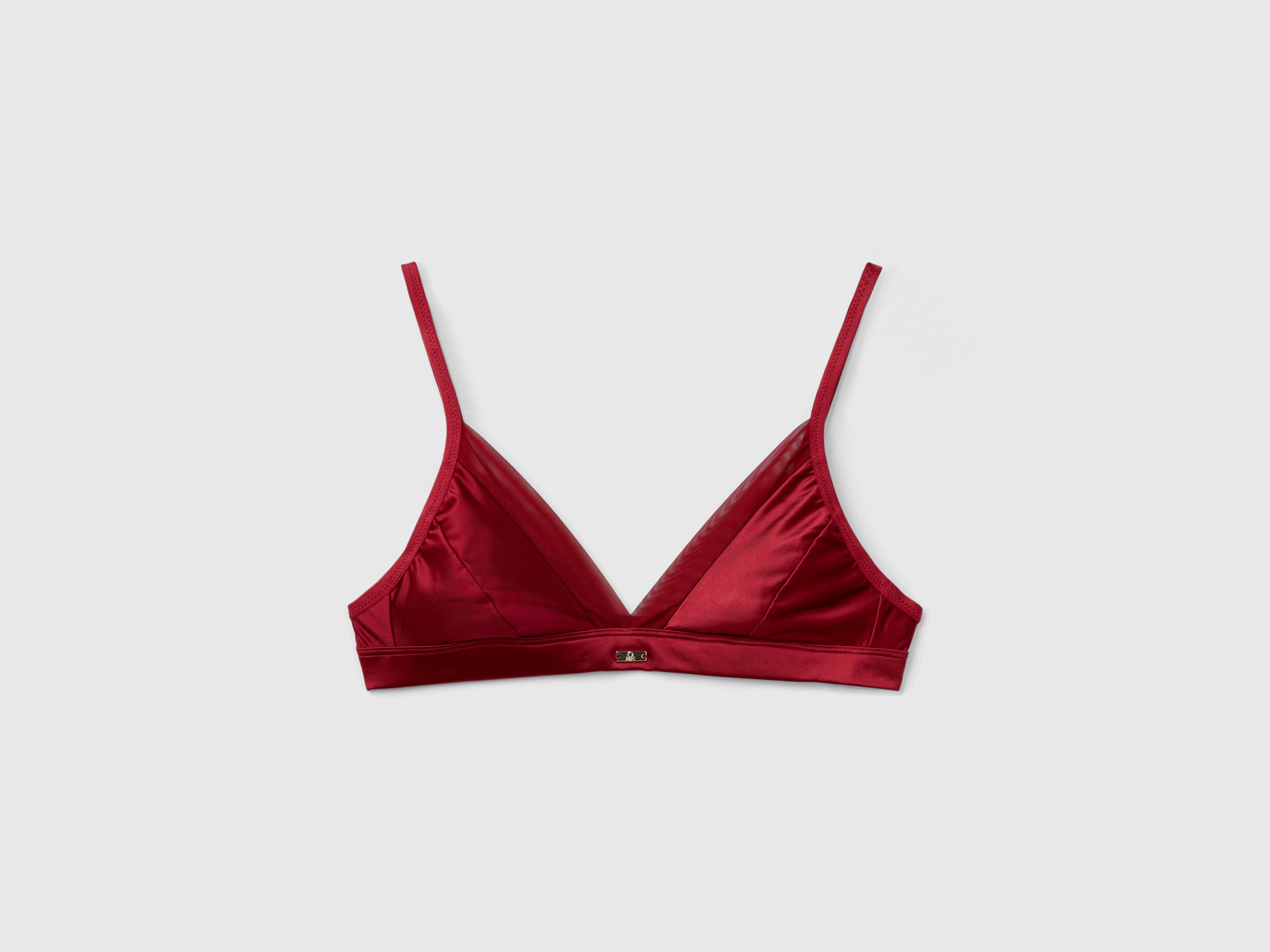 Reggiseno a triangolo in tessuto lucido Bordeaux Benetton