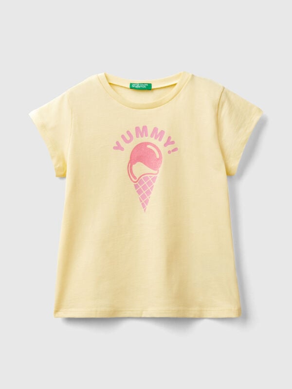 T-shirt 100% cotone con stampa Bambina