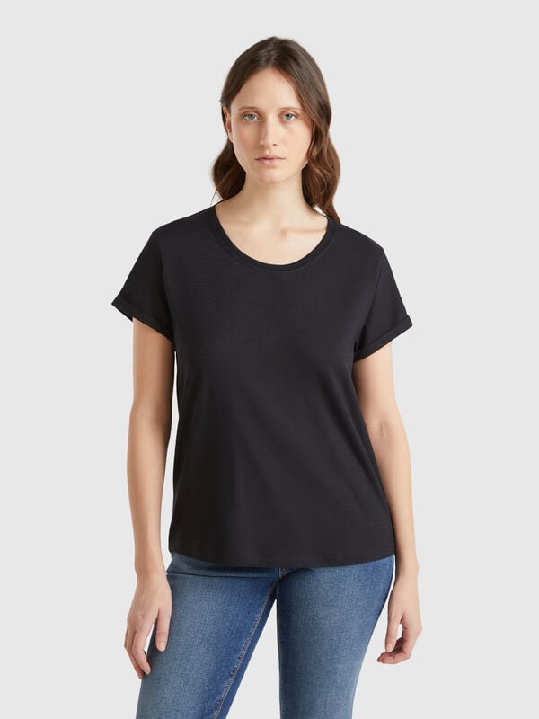 T-shirt manica corta in cotone leggero Donna