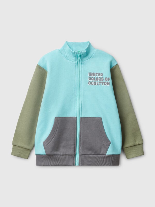 Felpa in cotone con zip Bambino