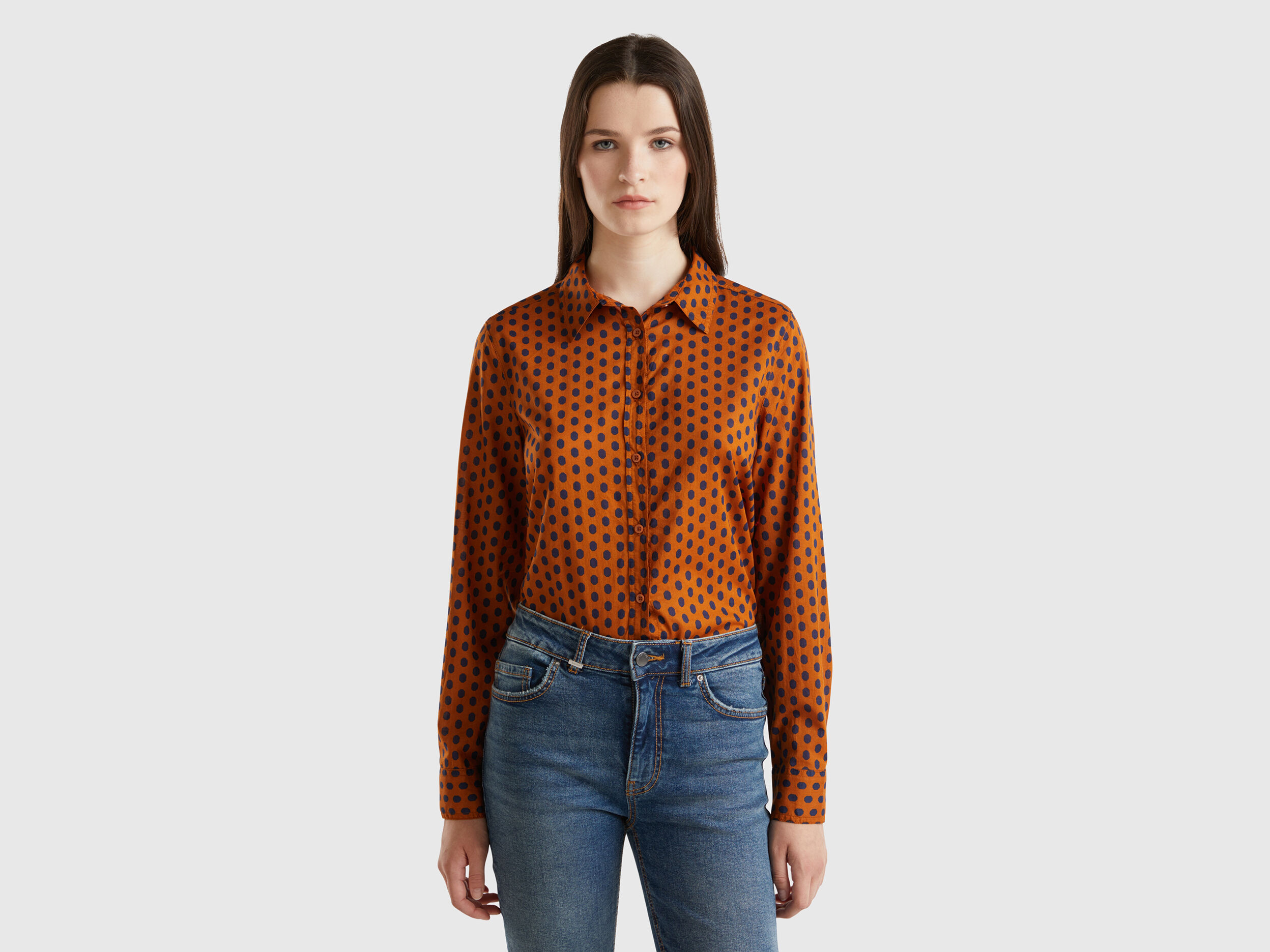 Camicia fantasia 100 cotone Bruciato Benetton