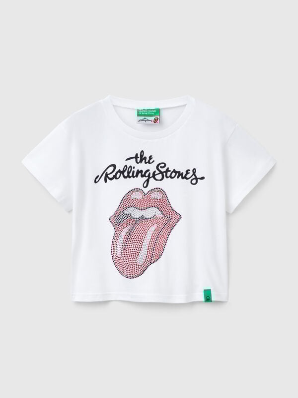T-shirt cropped "The Rolling Stones" Bambina