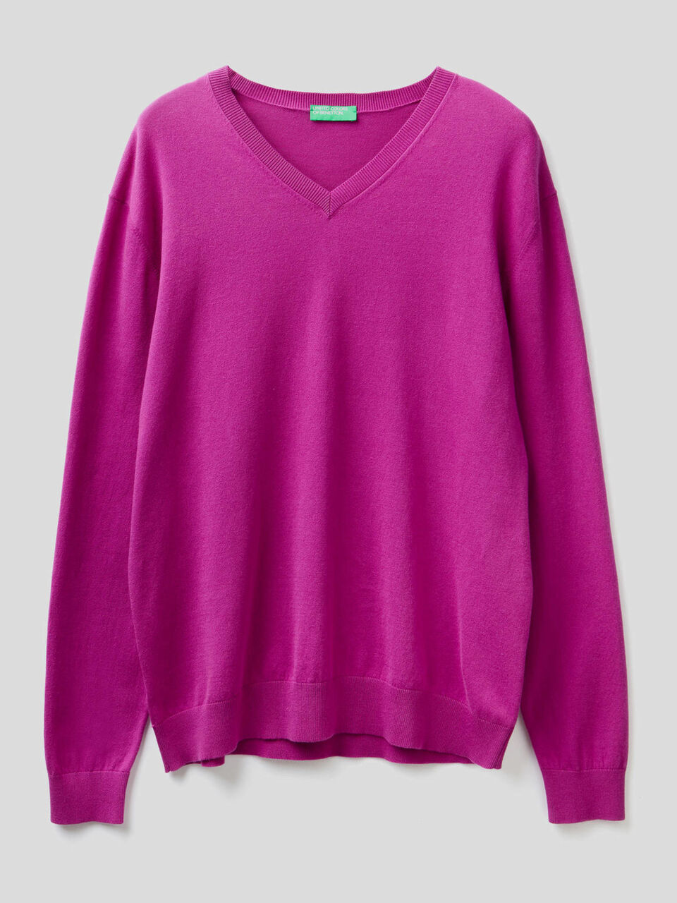 Maglia scollo a V in misto cotone image number 1