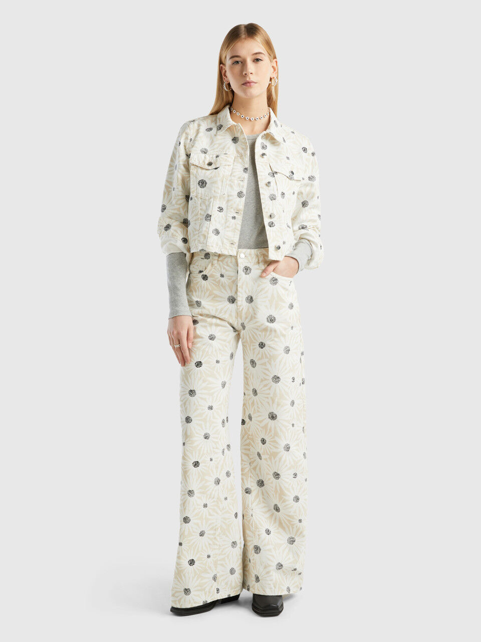 Benetton discount pantaloni larghi