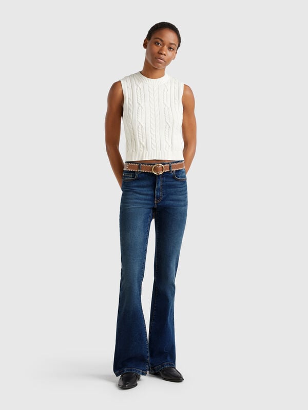 Jeans a zampa in misto cotone  Donna