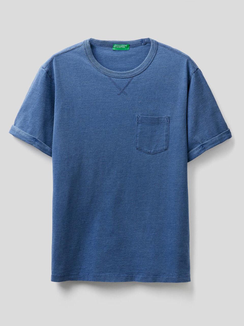 T-shirt 100% cotone con effetto vissuto image number 1