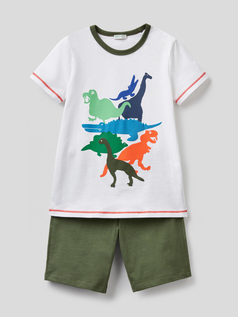 Pigiama bermuda e t-shirt in cotone image number 1