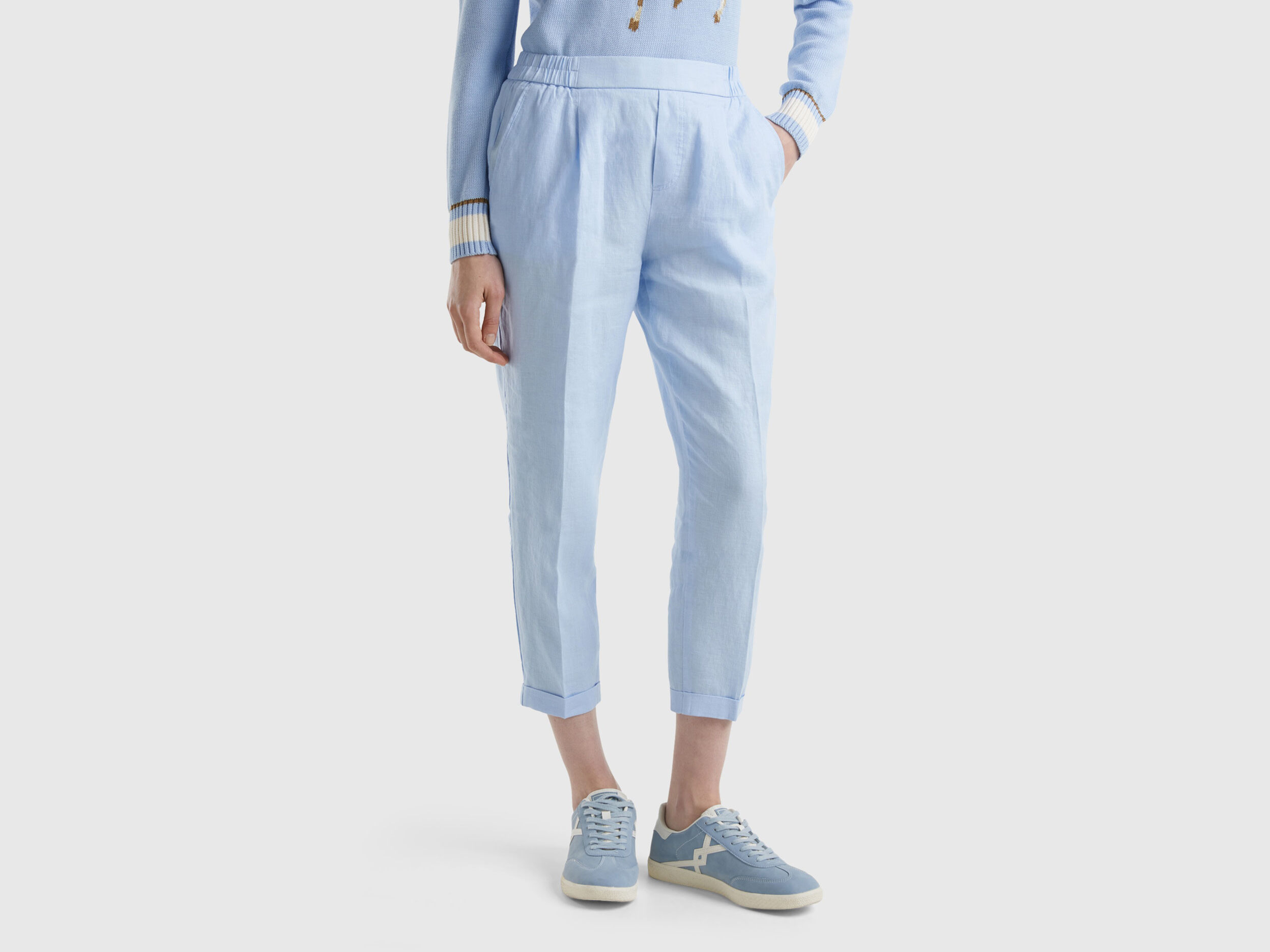 Pantaloni in lino benetton shop