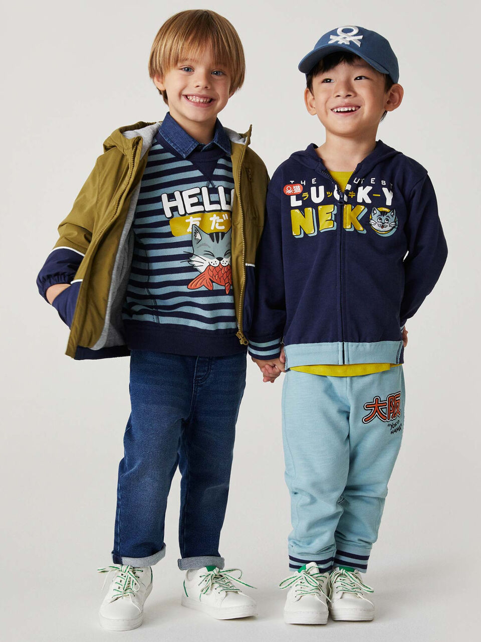 Pantaloni carrot fit effetto denim image number 1