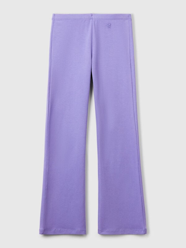 Leggings a zampa in cotone stretch Bambina