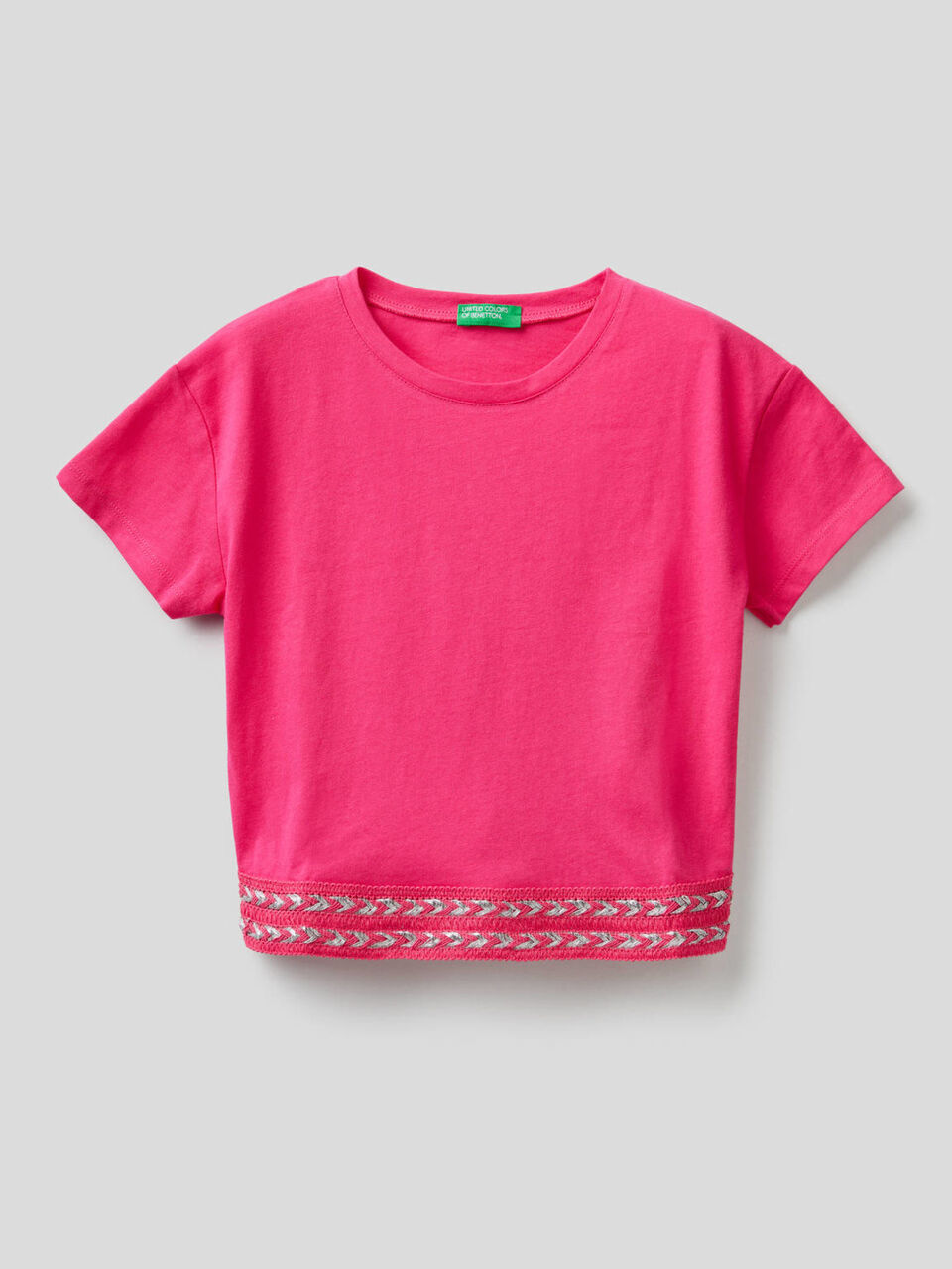 T-shirt in cotone con taglio cropped image number 1