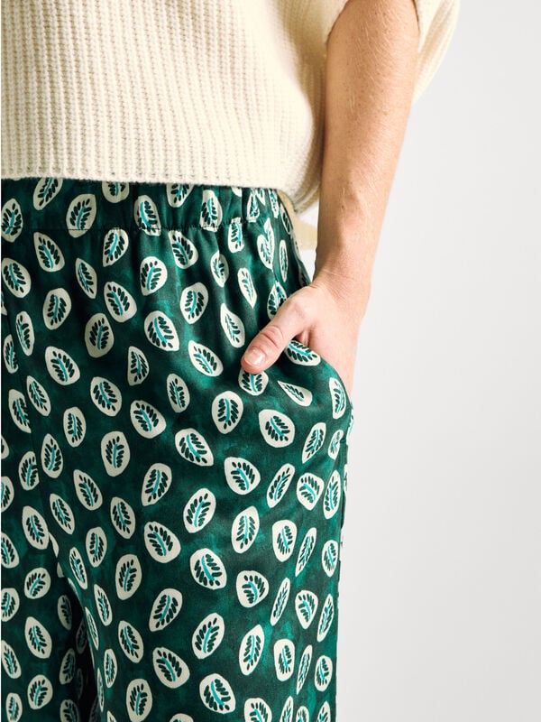 Pantaloni fluidi con stampa bandana Donna