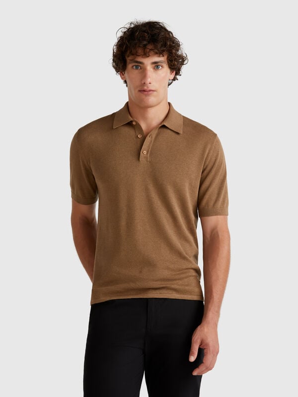 Polo in misto canapa Uomo