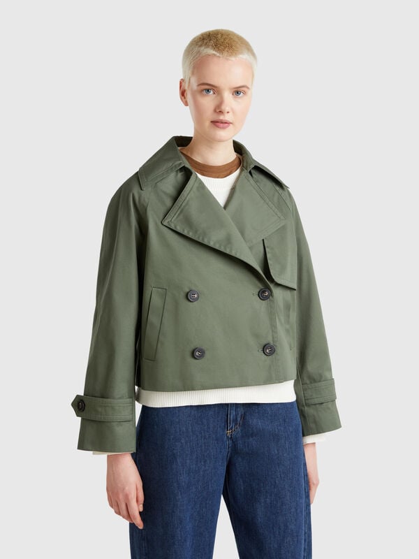 Trench cropped doppiopetto Donna
