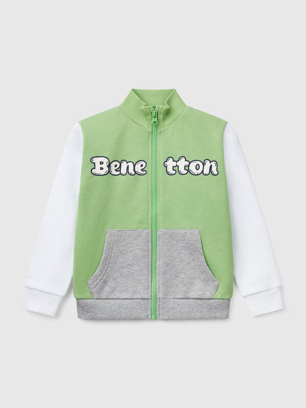 Felpa in cotone con zip Bambino