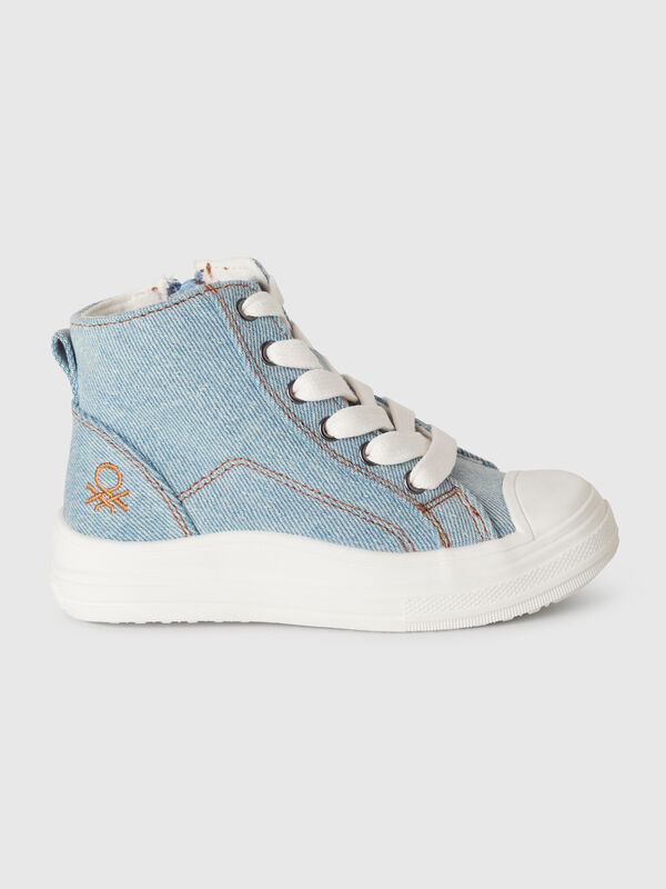 Sneakers alte effetto denim Bambino